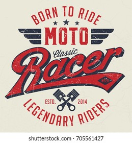 Classic Moto Racer - Tee Design For Print