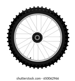 Classic motocross motorcycle cleat wheel side view graffiti style isolated on white vector illustration