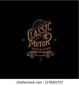 Classic Motor Exhibition Lettering Poster