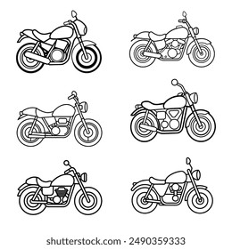 Ilustración clásica de la línea de la motocicleta.