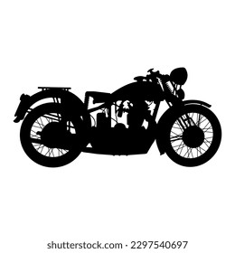Classic motorbike silhouette vector illustration