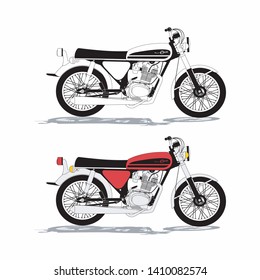 classic motorcycle with 3D vector style display