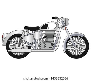 Classic Motorcycle Bike Cartoon Vector