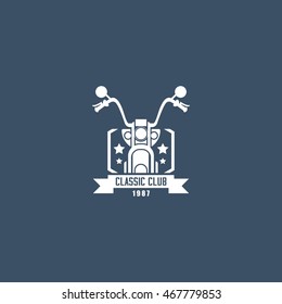 Classic Motorcycle Club Design Logo Template. Vector Illustration