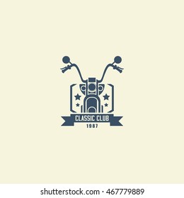 Classic Motorcycle Club Design Logo Template. Vector Illustration