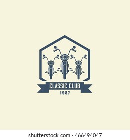 Classic Motorcycle Club Vector Illustration Emblem. Logo. Great emblem design.