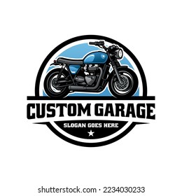 Classic motorcycle emblem logo vector