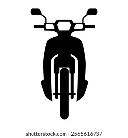 Classic Motorcycle front view. Vector image