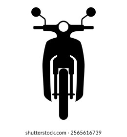 Classic Motorcycle front view. Vector image