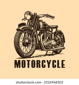 Classic Motorcycle Graphic: Vintage Adventure T-Shirt Design