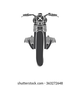 classic motorcycle hand drawn front view