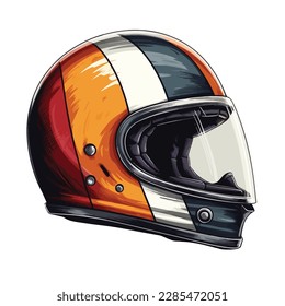 Classic Motorcycle Helmet Isolated Retro Vintage Vector