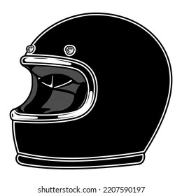 Classic motorcycle helmet vector logo design