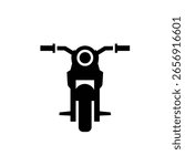 Classic motorcycle icon illustration, Land Transportation Silhouette Icon, Parking Stop Sign for Public Transportation, classic motorcycle front view sign isolated