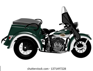 classic motorcycle illustration