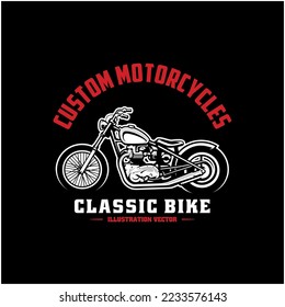 classic motorcycle illustration logo vector