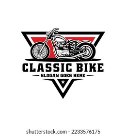 classic motorcycle illustration logo vector