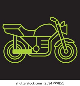 Classic motorcycle illustration in modern format