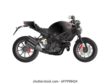 Classic motorcycle illustration. Motorcycle vector object.