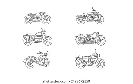 Classic motorcycle lineart and logo vintage design can use for branding or some unique decoration.