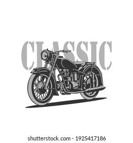 Classic Motorcycle Logo Design Vector