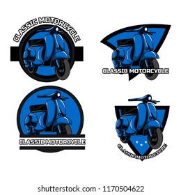 classic motorcycle logo set