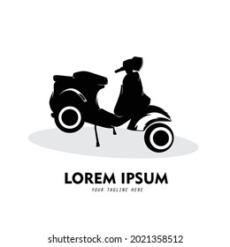 Classic motorcycle logo silhouette vector