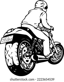 Ilustración clásica de vectores de motociclismo