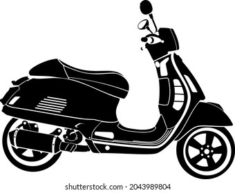 Classic motorcycle Scooter black Design