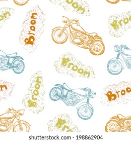 classic motorcycle seamless pattern