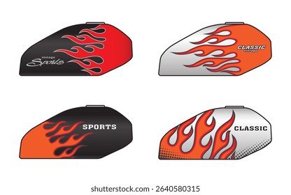 Classic motorcycle sticker designs. car graphic for hoods, sides. motorcycles decal sticker