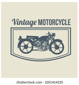 classic motorcycle vector illustration. Vintage Design. Custom motorcycle logo template