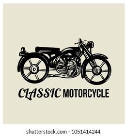 classic motorcycle vector illustration. Vintage Design. Custom motorcycle logo template