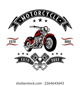 diseño clásico del logotipo vectorial de motocicleta. motocicleta de estilo vintage para el club de motos.