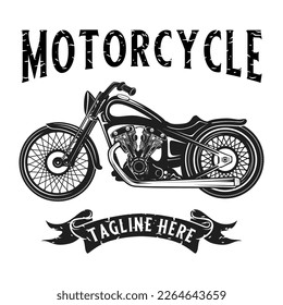 diseño clásico del logotipo vectorial de motocicleta. motocicleta de estilo vintage para el club de motos.