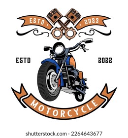 classic motorcycle vector logo design. motorcycle in vintage style for motorcycle club.