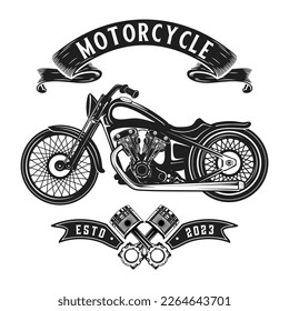 classic motorcycle vector logo design. motorcycle in vintage style for motorcycle club.