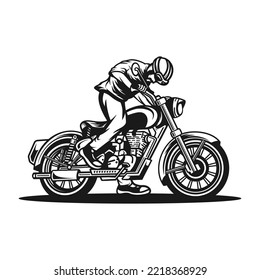 classic motorcycle vector logo illustration