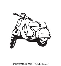 classic motorcycle vehicle line art design, perfect for logo, icon, print and etc