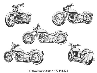 classic motorcycle. vintage motorcycle. vector illustration.