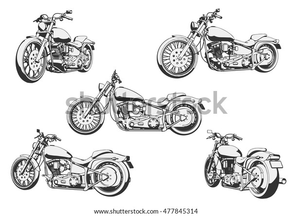 クラシックバイク ビンテージバイク ベクターイラスト のベクター画像素材 ロイヤリティフリー