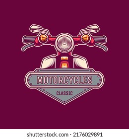 Classic Motorcycles Club Logo Illustration For Merchandise