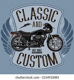Classic Motorcycles, with solid color style