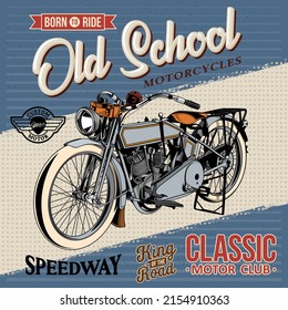Classic Motorcycles, with solid color style