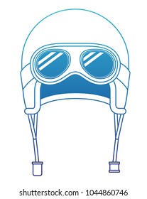 classic motorcyclist helmet with googles