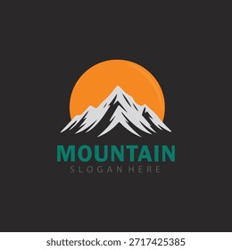 Ícone De Vetor De Logotipo Classic Mountain Peak Para Marcas De Viagem E Turismo Da Natureza