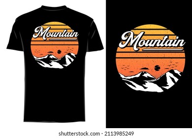 Classic mountain silhouette t shirt mockup retro vintage