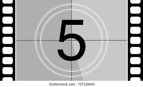 Classic Movie Countdown Frame Number Five Stock Vector (Royalty Free ...