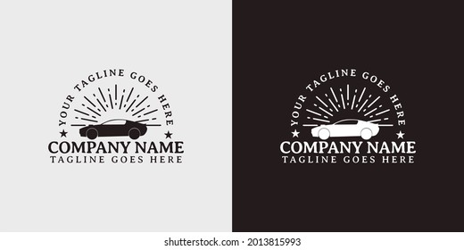classic muscle car logo, emblems, badges and icons isolated on white background. Service car repair, restoration and club design elements. Vector illustration.