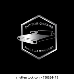 classic muscle car logo, emblems, badges and icons